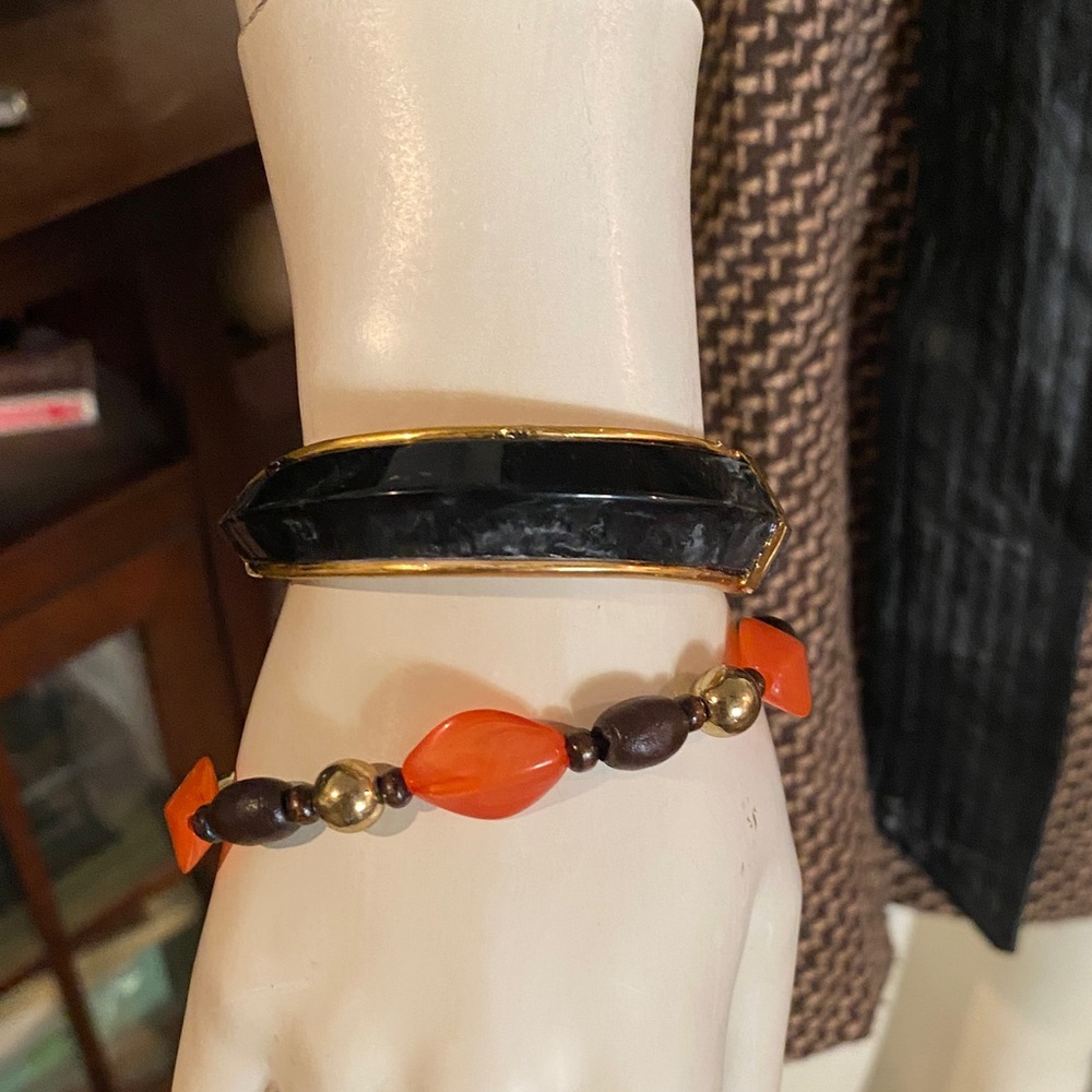 Vince Camuto Black and Gold Bracelet